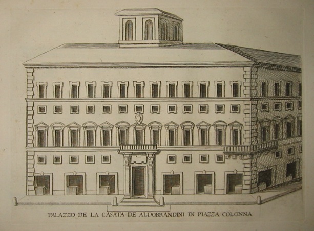 Anonimo Palazzo de la Casata de Aldobrandini in Piazza Colonna 1773 Roma, presso Carlo Losi